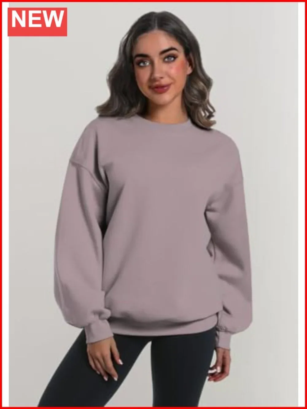 Oversized Crewneck Sweatshirt 2 Pack Cotton Polyester Pullover Long Sleeve